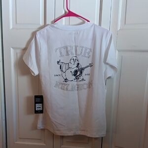 True Religion Kids White Tee with Graphic Design